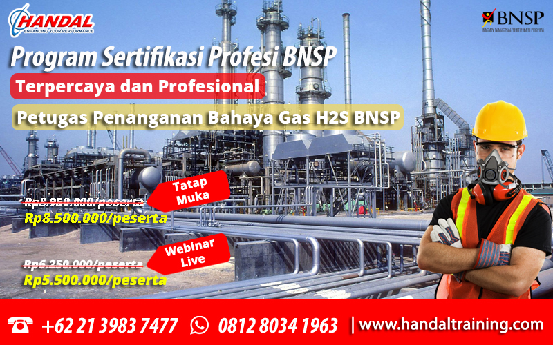 Petugas Penanganan Bahaya Gas H2S BNSP